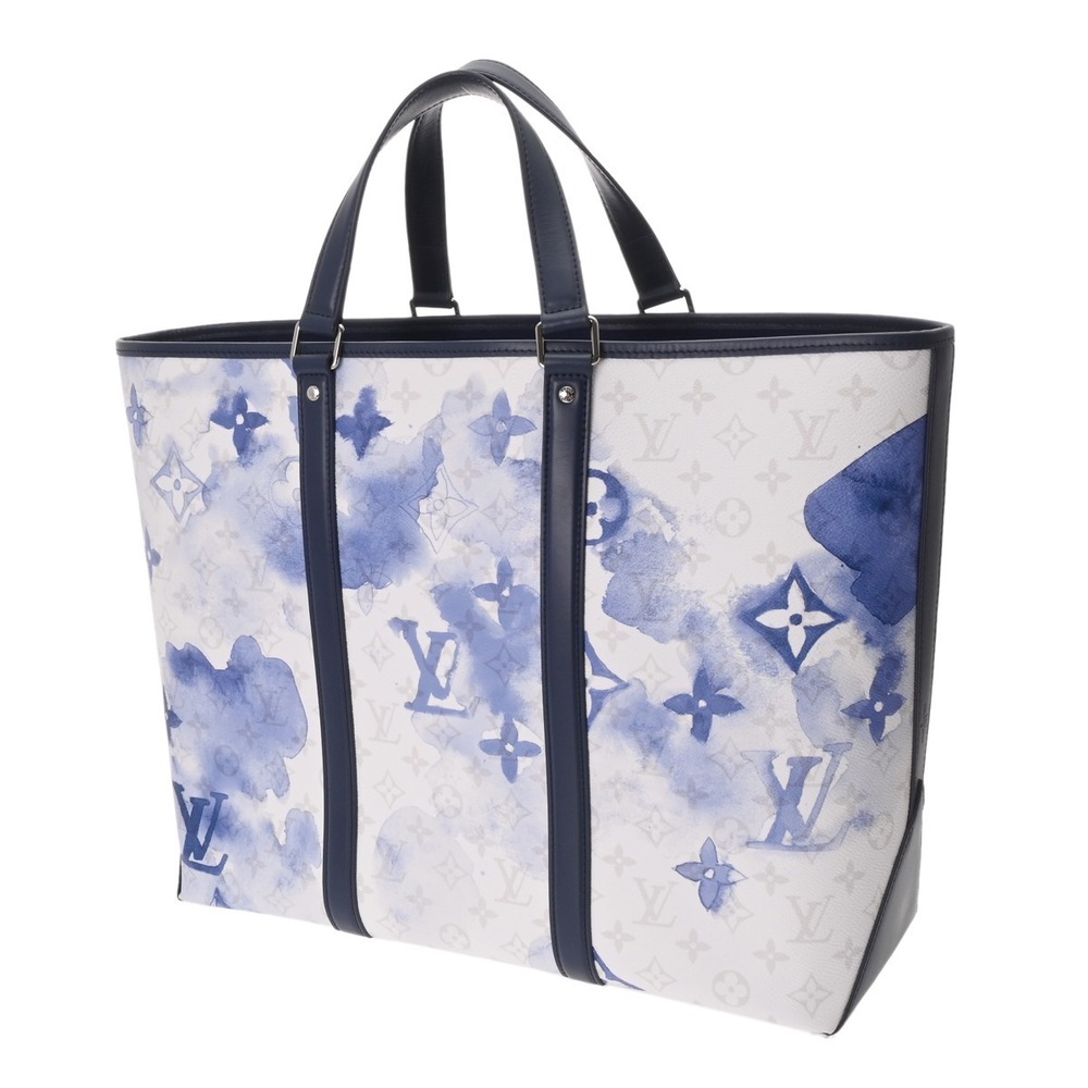 Louis Vuitton Watercolor Blue Tote Canvas Bag Monogram Weekend